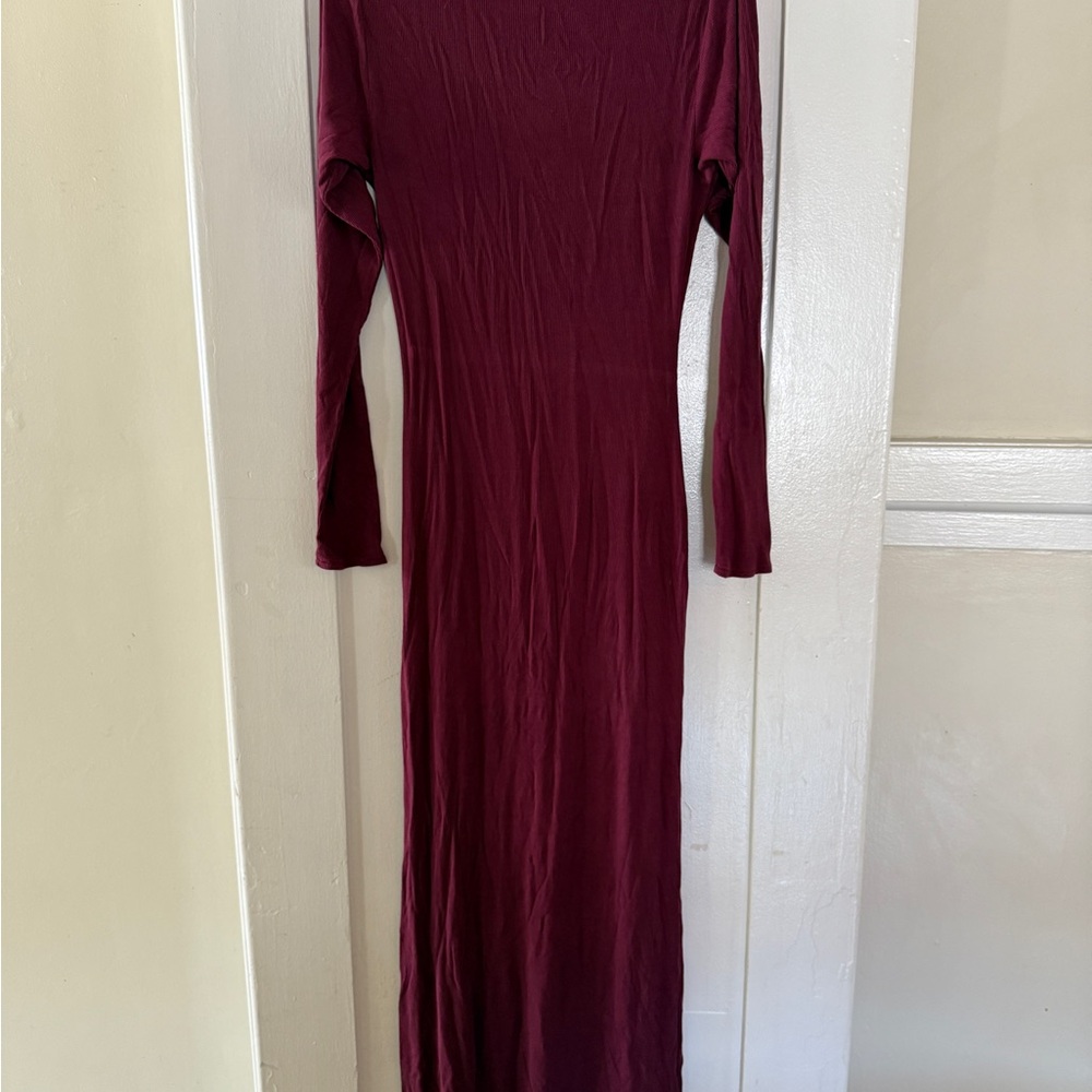 SKIMS red wine body shapping Ribbed Maxi Dress - Picture 7 of 7